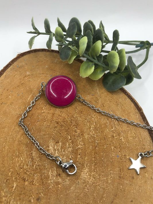 Bezel Armband, Magenta