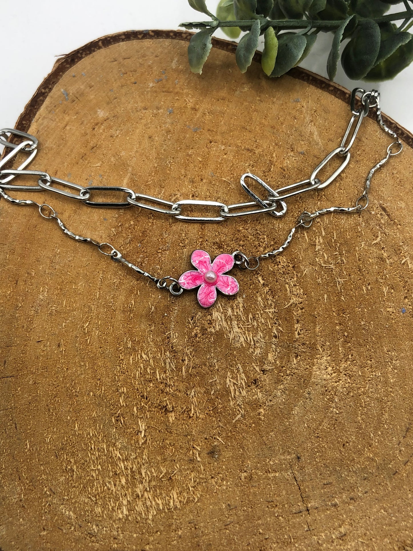 Sakura Chain Armband – Roze Bloesem