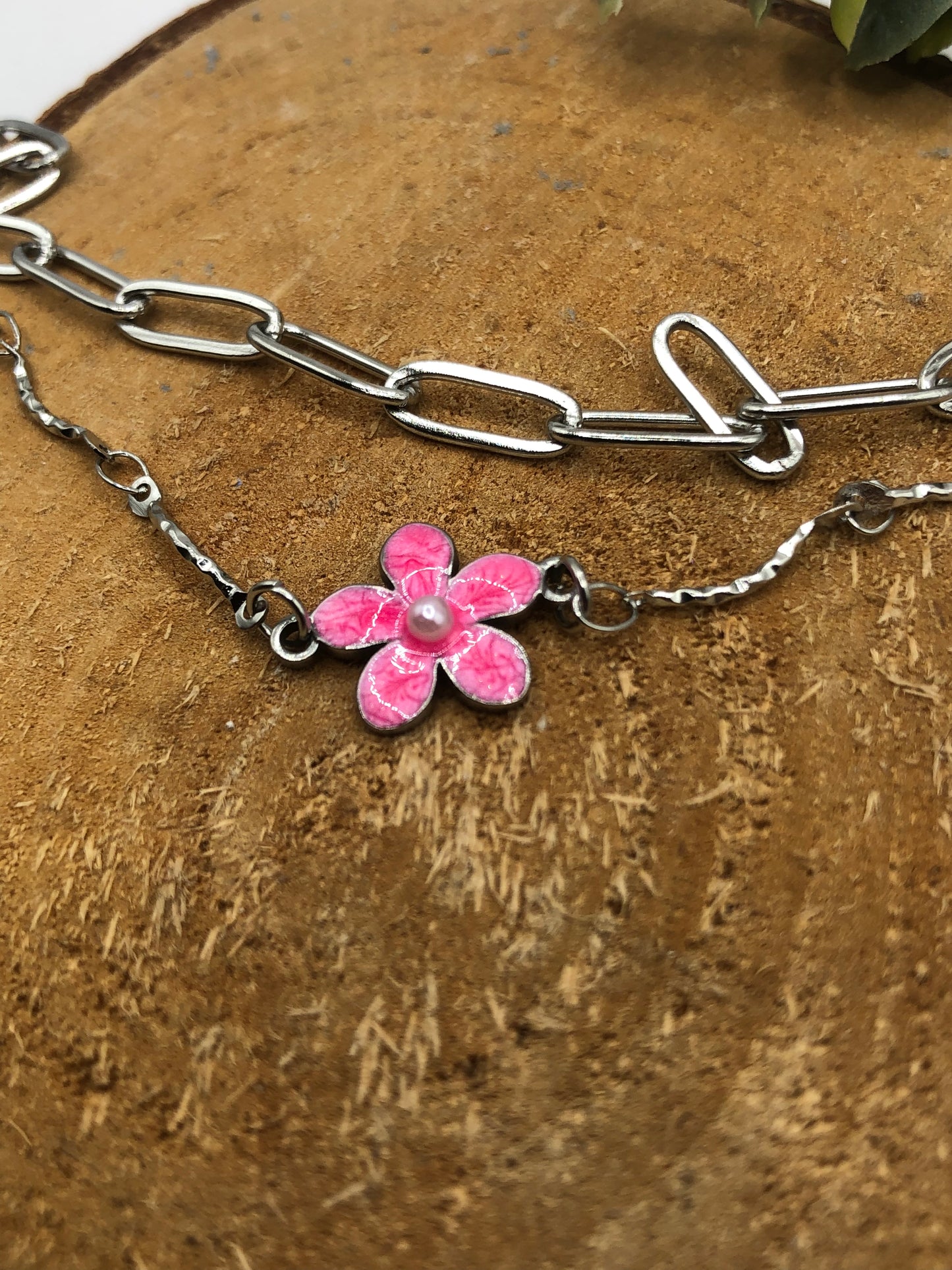 Sakura Chain Armband – Roze Bloesem